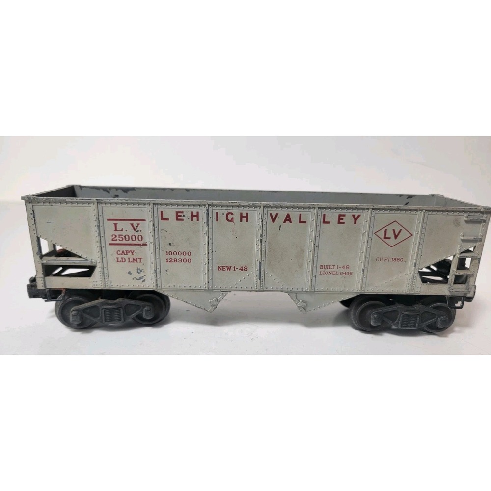 Lionel O Gauge Lehigh Valley RR Hopper Freight Car Grey‎ #6456 Model Train